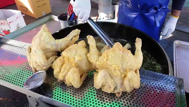 Fried Chicken of giant pot - korean street food