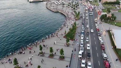 Üsküdar'da kısıtlamasız Cumartesi'de dikkat çeken yoğunluk