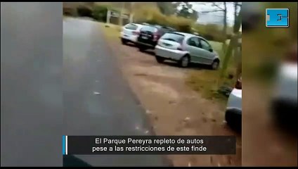 El Parque Pereyra repleto de autos pese a las restricciones