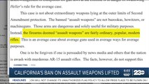 California's ban on assault weapons lifted