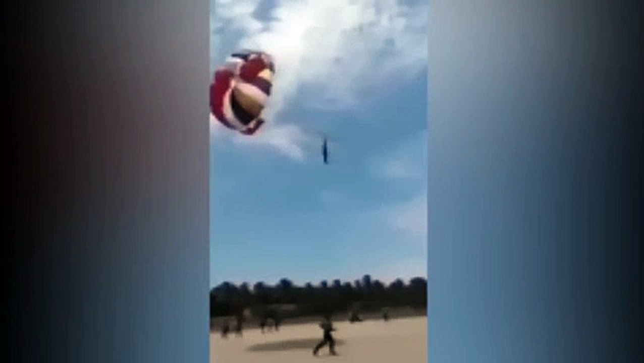 Paraşütten düşen adam yere çakıldı