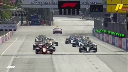 لحظة انطلاق سباق جائزة أذربيجان الكبرى