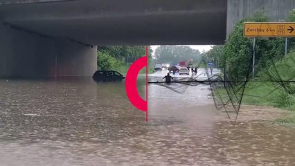 Heavy rainstorms cause flooding in western Saxony