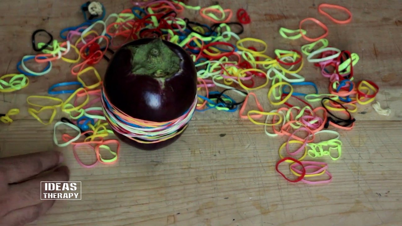 Brinjal Vs Rubber Bands | Latest Experiment Challenge Video | Ideas Therapy ​