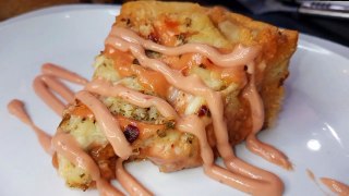 PIZZA CHICKEN LAVA CAKE RECIPE BY KITCHEN VALLEY | PIZZA CAKE | DEEP DISH PIZZA