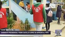 #Perú | Candidato presidencial Pedro Castillo ejerce su derecho al voto