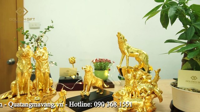 Tượng Linh Khuyển Phú Quý mạ vàng 24K - Golden Gift Việt Nam