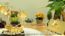 Tượng Đôi Hạc Phúc Lộc mạ vàng 24K - Golden Gift Việt Nam