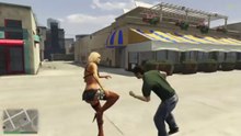 Sexy Lady fighting with police and men