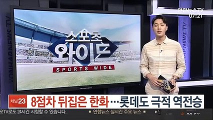 [프로야구] 8점차 뒤집은 한화…롯데도 극적 역전승