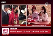 Pedro Castillo acude a votar tras desayuno electoral realizado en su vivienda