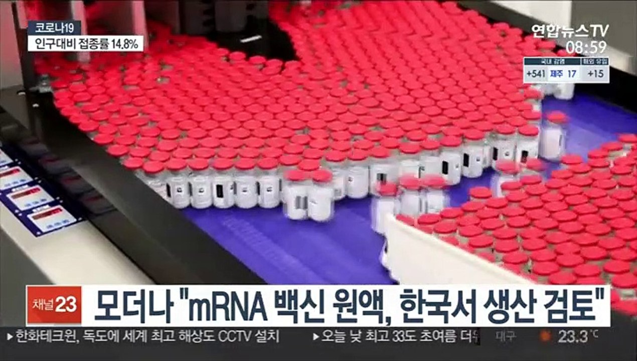 모더나 최고사업책임자 "mRNA 백신 원액, 한국서 생산 검토"