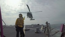 Flight Operations Aboard Guided-Missile Destroyer USS Ross • Atlantic Ocean • May 31 2021