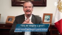 Vicente Fox votó vestido de negro 