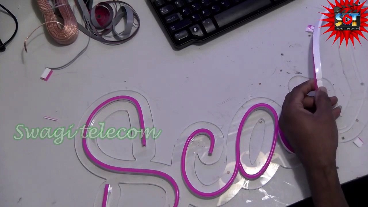 Pink LED neon Sign Making Process|How to make neon sign light