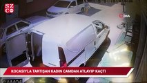 Kocasıyla tartışan kadın camdan atlayarak kaçtı