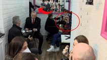 Yakın koruma, Cumhurbaşkanı Erdoğan'ın karşısında bacak bacak üstüne atan kadını böyle uyardı