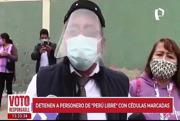 Detienen a personero de Perú Libre con 87 cédulas marcadas
