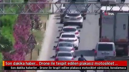 Son dakika haber... Drone ile tespit edilen plakasız motosiklet sürücüsü, kovalamaca sonucu yakalandı...Kaçış anı kamerada