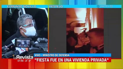 Ministro de Defensa se refiere al video en el que se ve a militares festejando sin barbijos