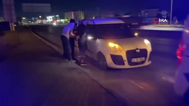'Dur' ihtarına uymayan şüpheli, polis otosuna çarptı