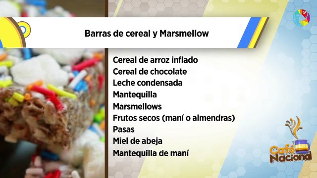 Prepare barritas de cereal y marsmellow