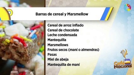 Prepare barritas de cereal y marsmellow