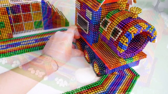Magnet Satisfying Video Build amazing Train House has Pool Water Slides for Hamsters_