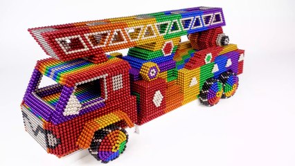 Satisfying and Relaxation ❤️ How to make a Fire Engine truck using magnetic balls