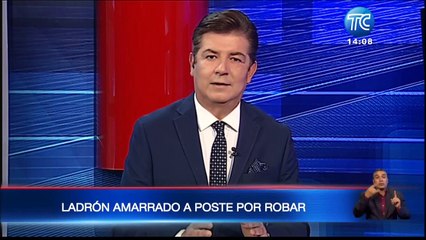 Ciudadanos ataron a un poste de luz a un presunto ladrón