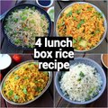 4 Lunch Box Rice Recipes | 4 Easy & Instant Rice Recipes | Tiffin Box Recipes