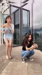Try don&apos;t laugh, Two girls prank funny video   