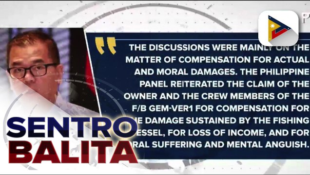 Pilipinas at China, pinag-uusapan ang ibibigay na kompensasyon sa mga Pilipinong sakay ng F/B Gem-Ver 1