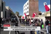Arequipa: simpatizantes de Perú Libre se enfrentaron a la policía en la plaza España