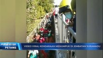 Kendaraan Bermotor Menumpuk di Jembatan Suramadu