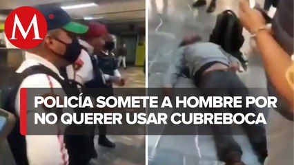 En CdMx, policía noquea a usuario del Metro presuntamente por no usar cubrebocas