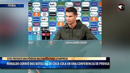 Ronaldo corrió dos botellas de coca-cola en una conferencia de prensa