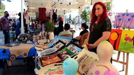 Pazarcı esnafının yaptığı Atatürk portresi ilgi odağı oldu