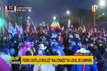 Castillo realizó “balconazo” y pidió tranquilidad a sus simpatizantes ante los resultados