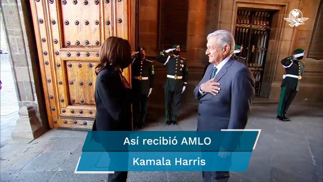 “¡Mucho gusto!”: AMLO recibe en Palacio Nacional a Kamala Harris