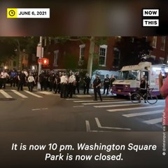 NYPD Officers in Riot Gear Enforce Curfew in Washington Square Park