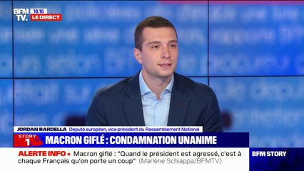 Emmanuel Macron giflé: Jordan Bardella assure que "le Rassemblement national condamne sans la moindre ambiguïté ce geste"