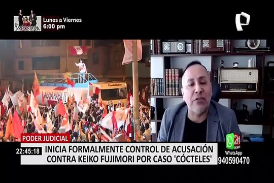 caso 'Cócteles': PJ inició formalmente control de acusación contra Keiko Fujimori y otros