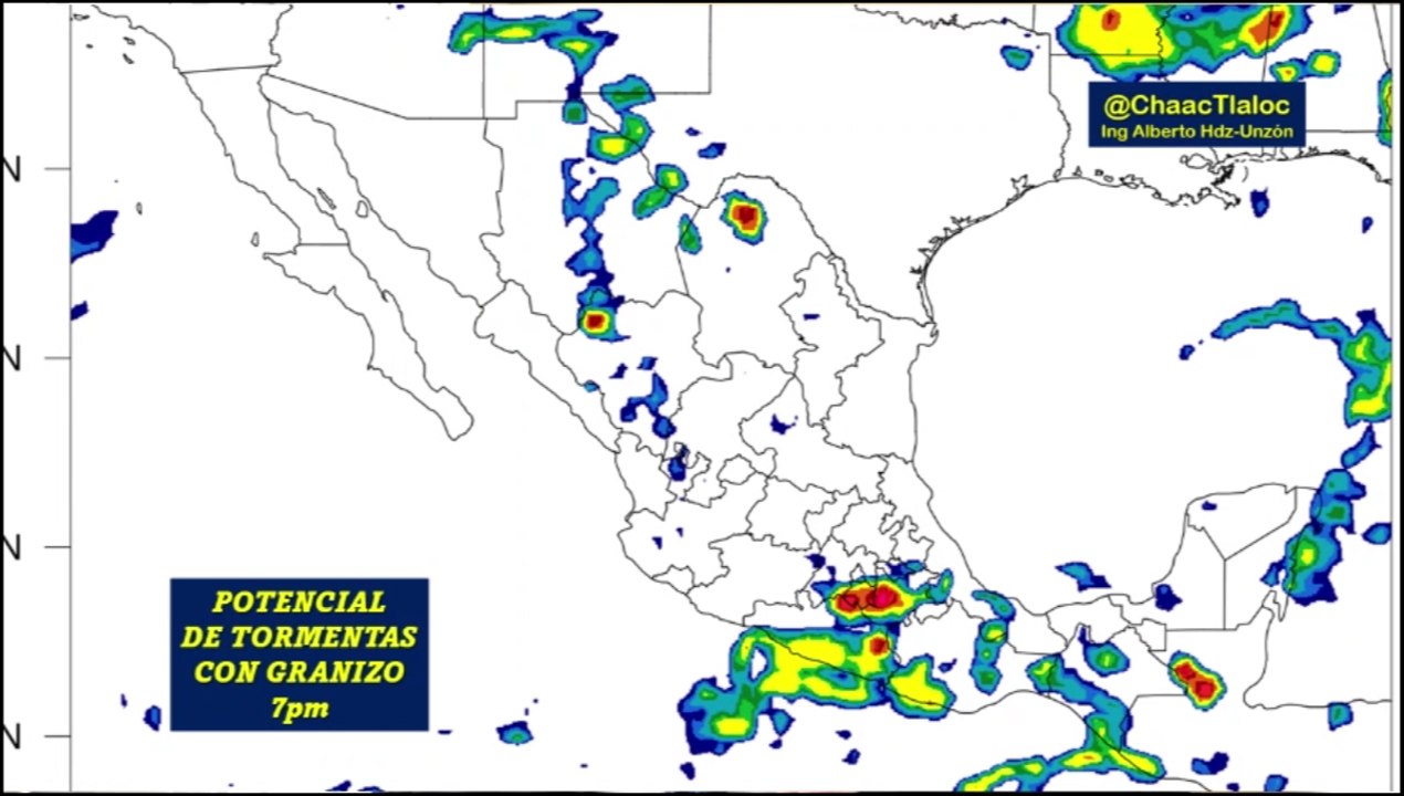 Clima de hoy martes: Desarrollo de sistemas de tormentas eléctricas localmente severas con granizadas y torbellinos