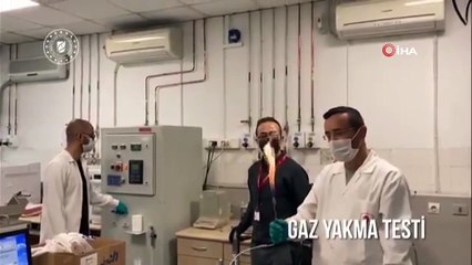 Bakan Dönmez, 135 milyar m3'lük doğal gazın laboratuvar ortamında yakılmasının görüntülerini paylaştı