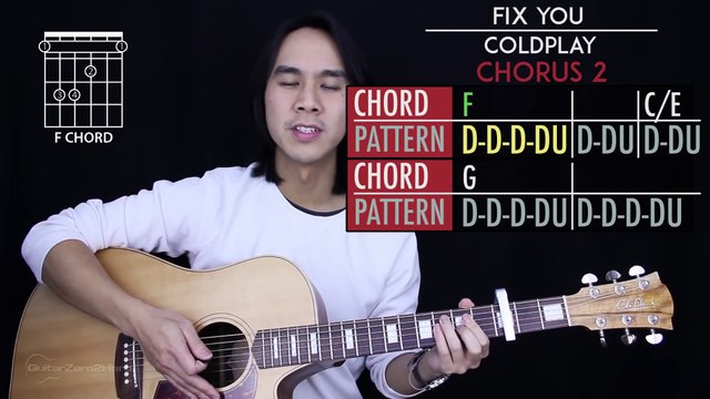 Fix You Guitar Tutorial - Coldplay Guitar Lesson Tabs + Chords + Guitar Cover