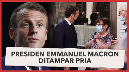 Detik-detik Presiden Prancis Emmanuel Macron Ditampar Warga