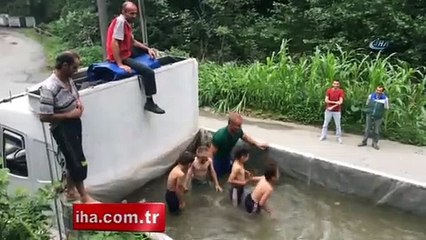 'Karadeniz usulü' serinleme: 'Kamyon havuz'