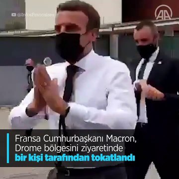 Fransa Cumhurbaşkanı Emmanuel Macron, Drome bölgesini ziyaretinde bir kişi tarafından tokatlandı