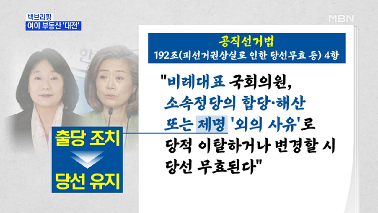 [MBN 백브리핑] 탈당 대신 출당, 권익위 대신 감사원…여야 부동산 '꼼수'